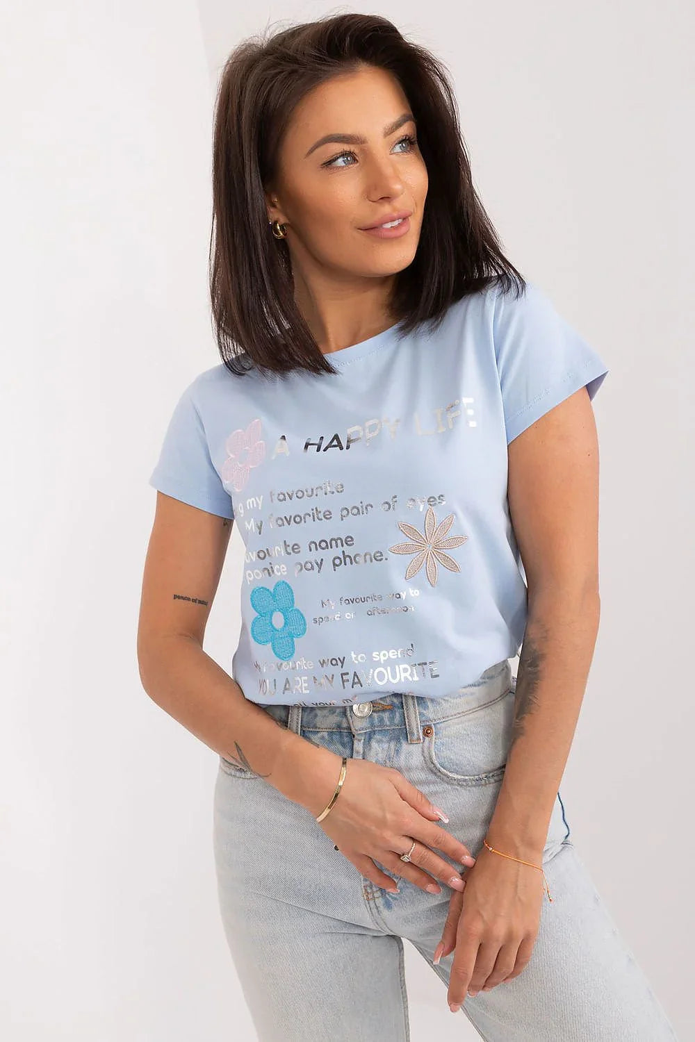 Women's Casual Blouse - Embroidered Waist Length