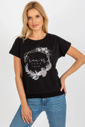 Women's Casual Blouse - Floral, Logo Hip Length