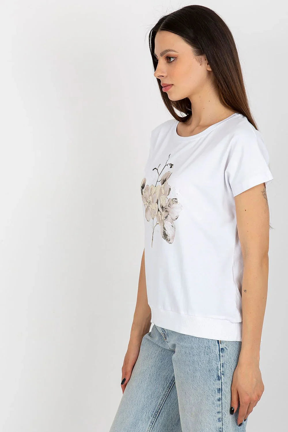 Women's Cotton Blouse - Floral Hip Length