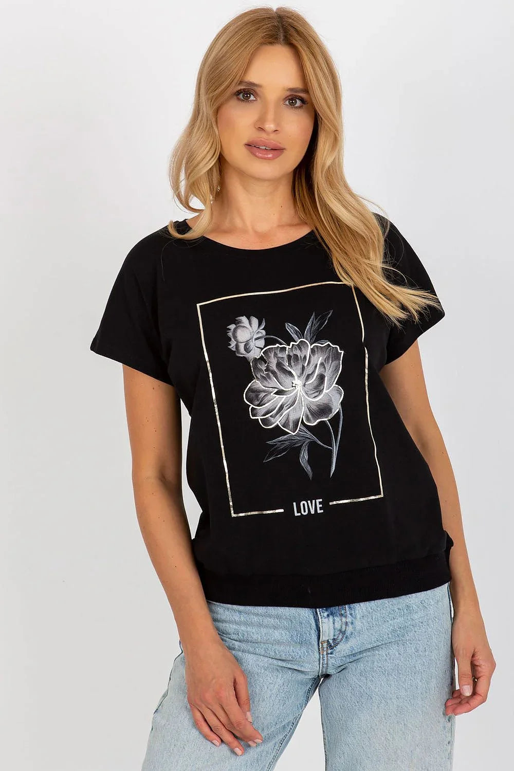 Women's Cotton Blouse - Floral Hip Length