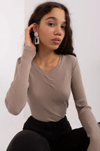 Women's Cotton Blouse - Solid Waist Length