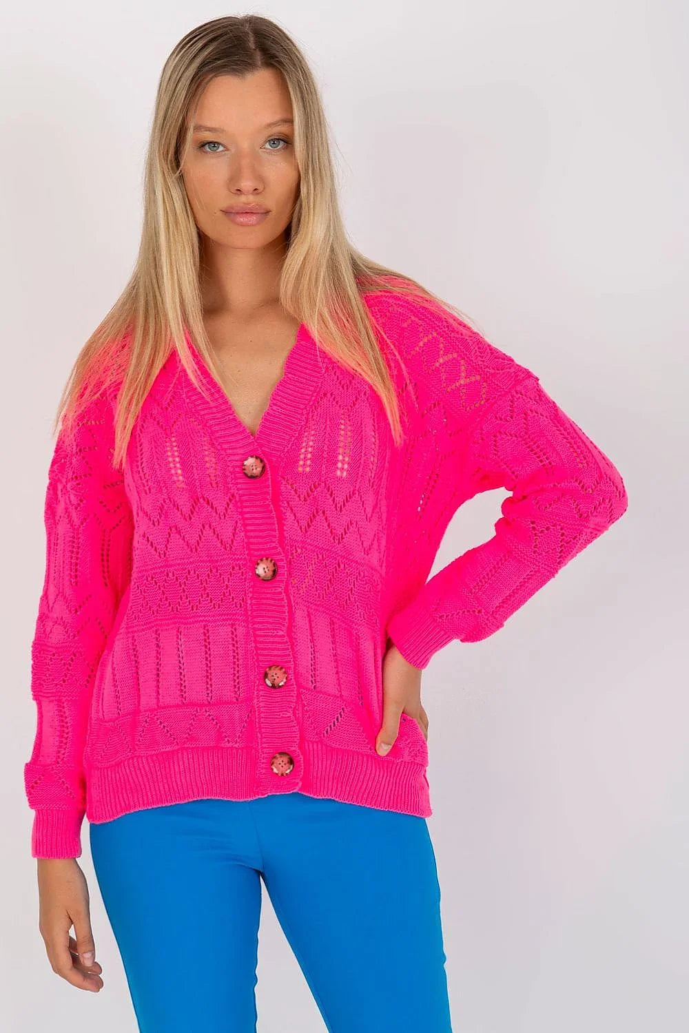 Women's Cotton Textured Cardigan Sweater