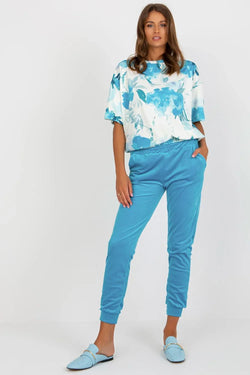 Women’s Floral Blouse and Tapered Pants Set - Guocali