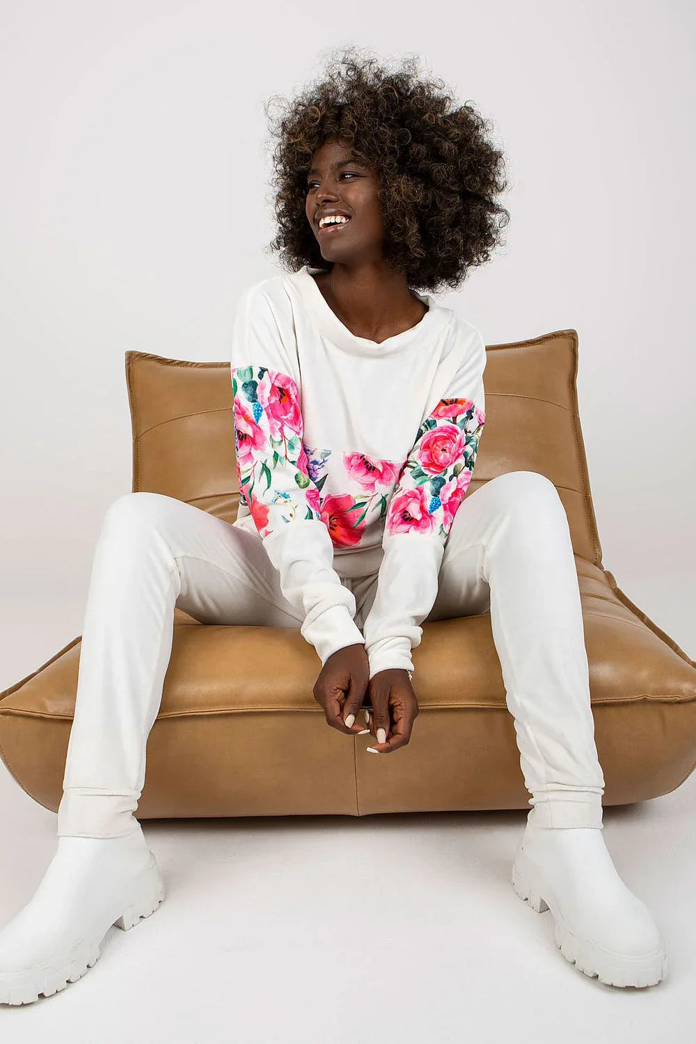 Women’s Floral Sweatshirt and Straight Leg Pants Set