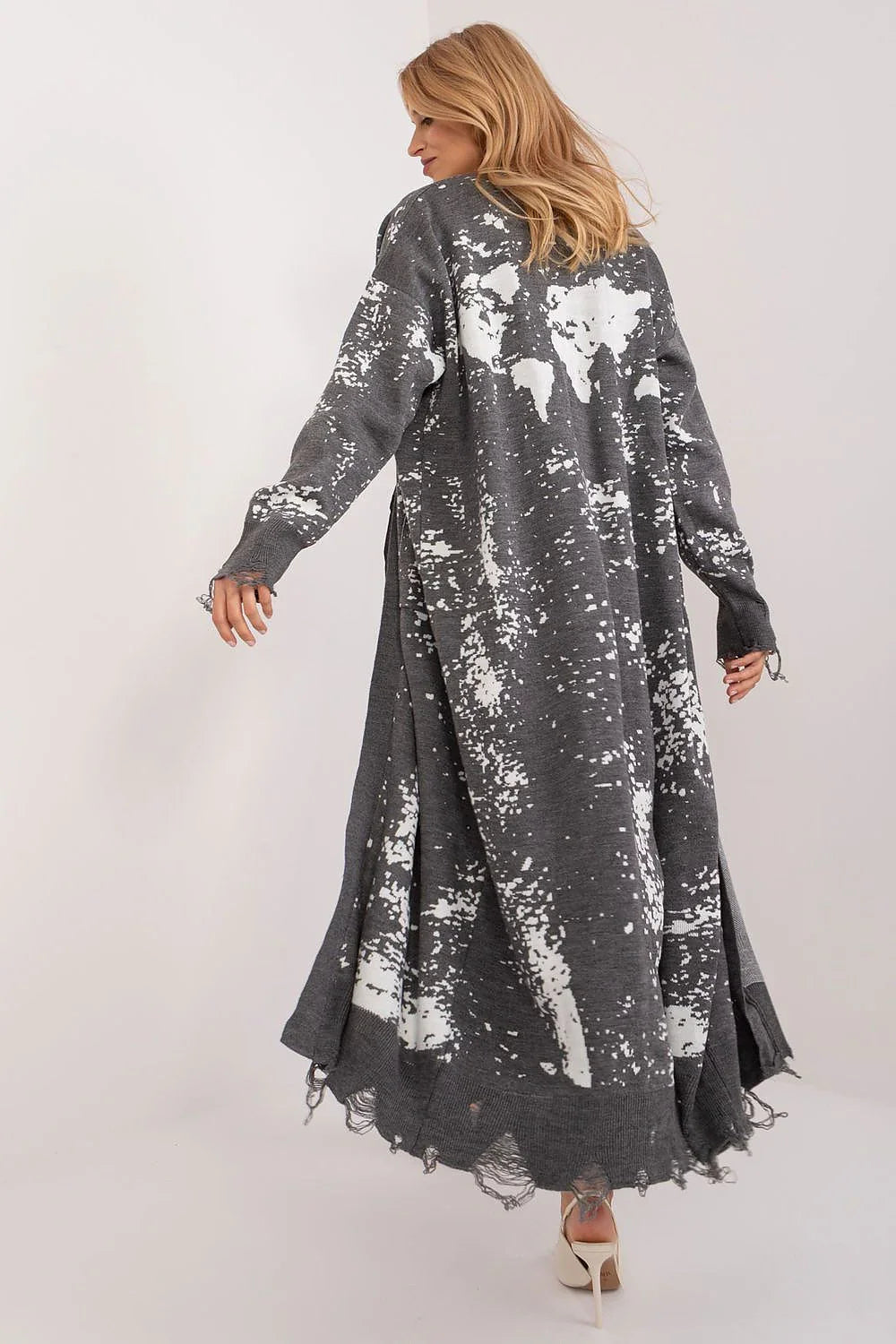 Women's Graphic Longline Cardigan Sweater