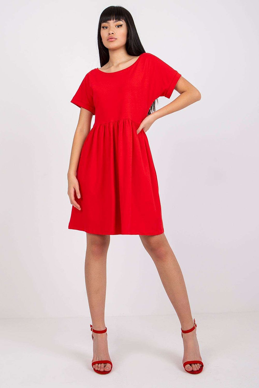 Women's Knee-Length Day Dress – Relaxed With Short Sleeves
