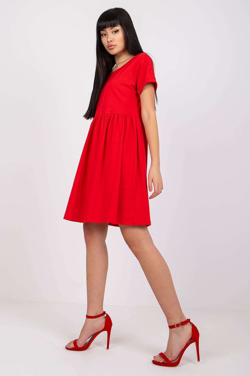 Women's Knee-Length Day Dress – Relaxed With Short Sleeves