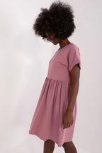 Women's Knee-Length Day Dress – Relaxed With Short Sleeves