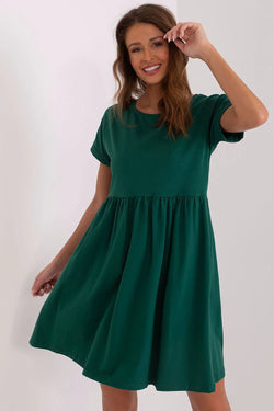 Women’s Green Knee-Length Short Sleeve Casual Dress - Guocali
