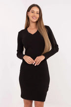 Women's Knee-Length Day Dress – Slim With Long Sleeves