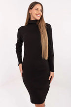 Women's Knee-Length Day Dress – Slim With Long Sleeves