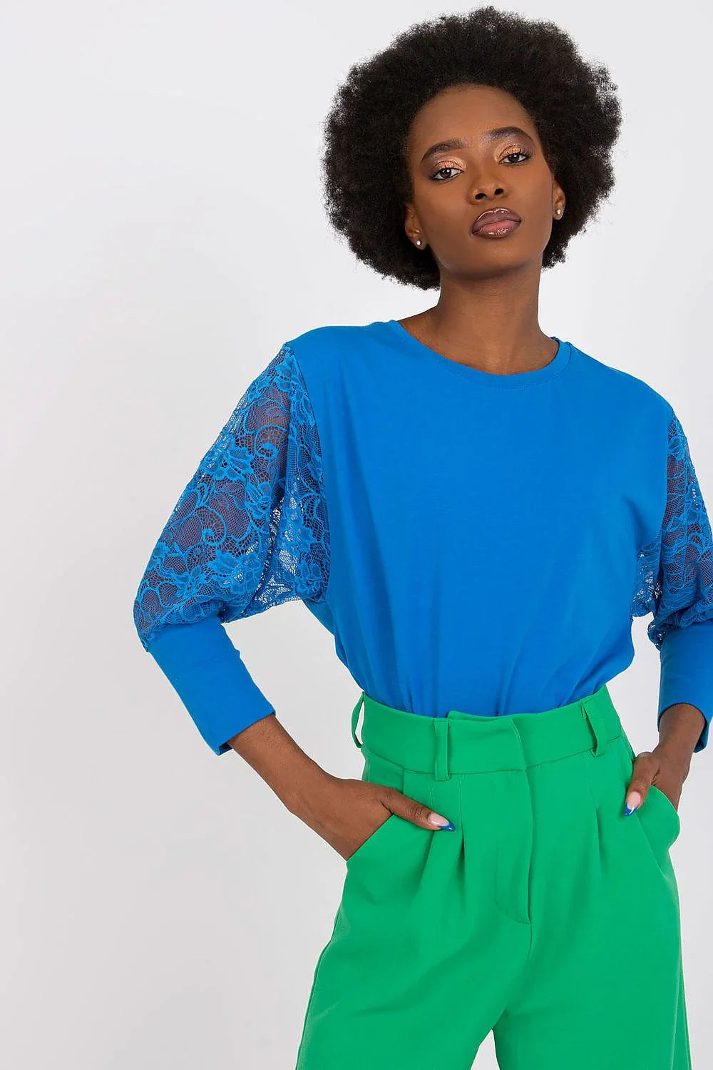 Women's Lace Blouse - Lace Hip Length