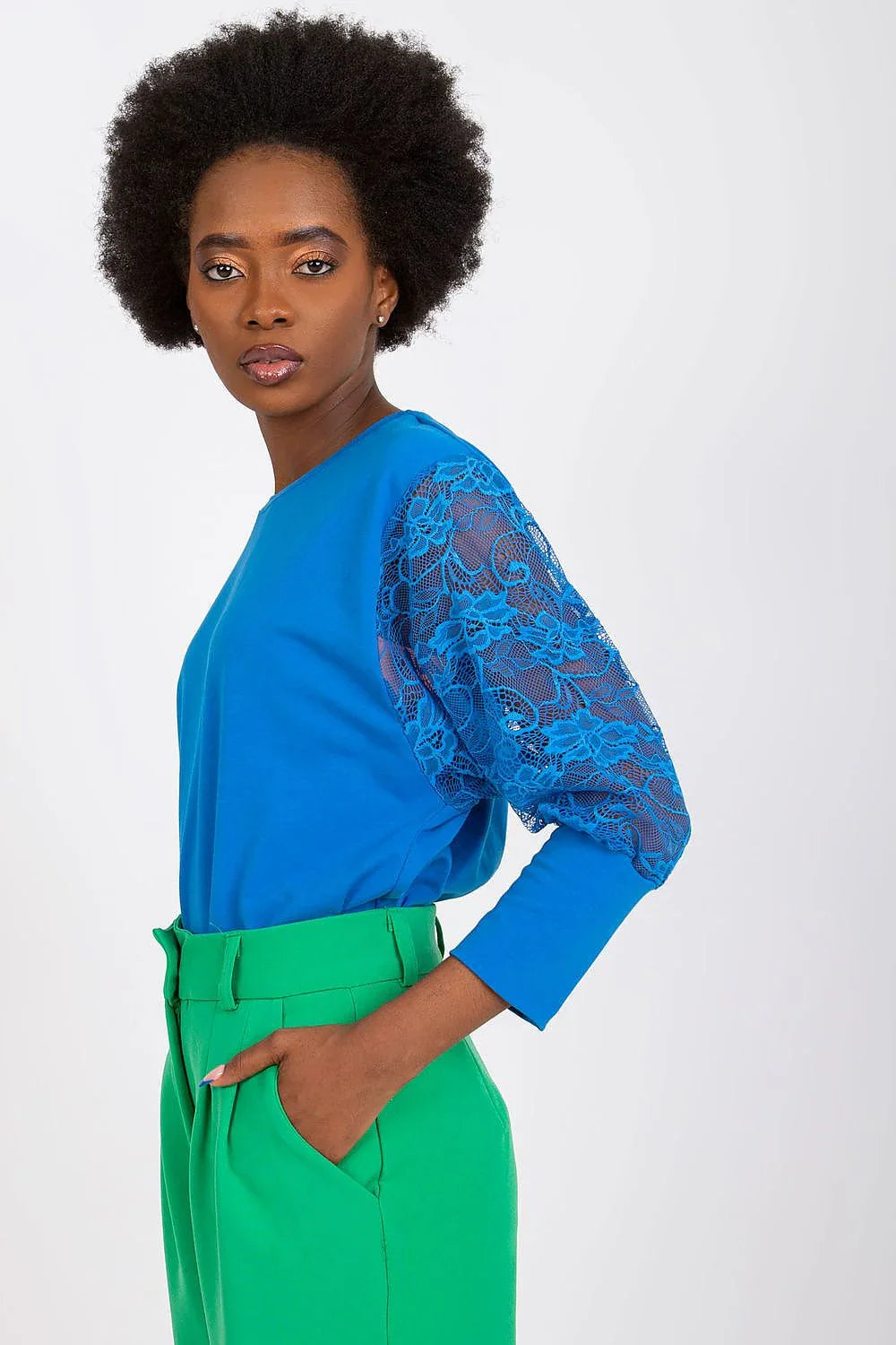 Women's Lace Blouse - Lace Hip Length