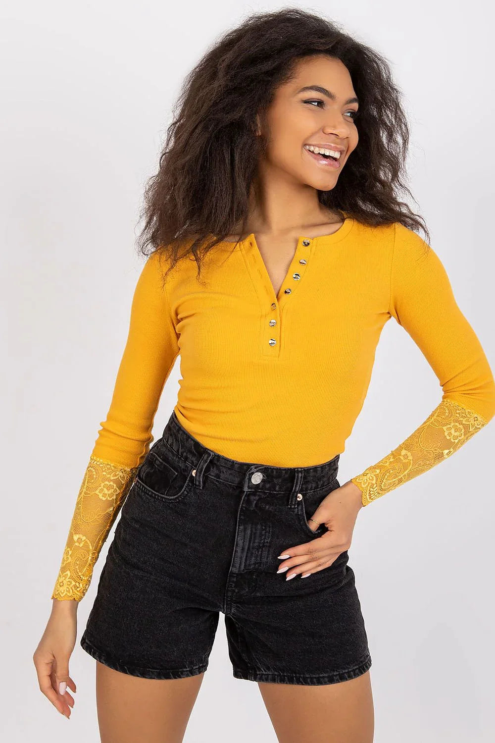 Women's Lace Blouse - Lace Waist Length