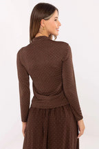 Women's Long Sleeve Blouse - Sequin Waist Length