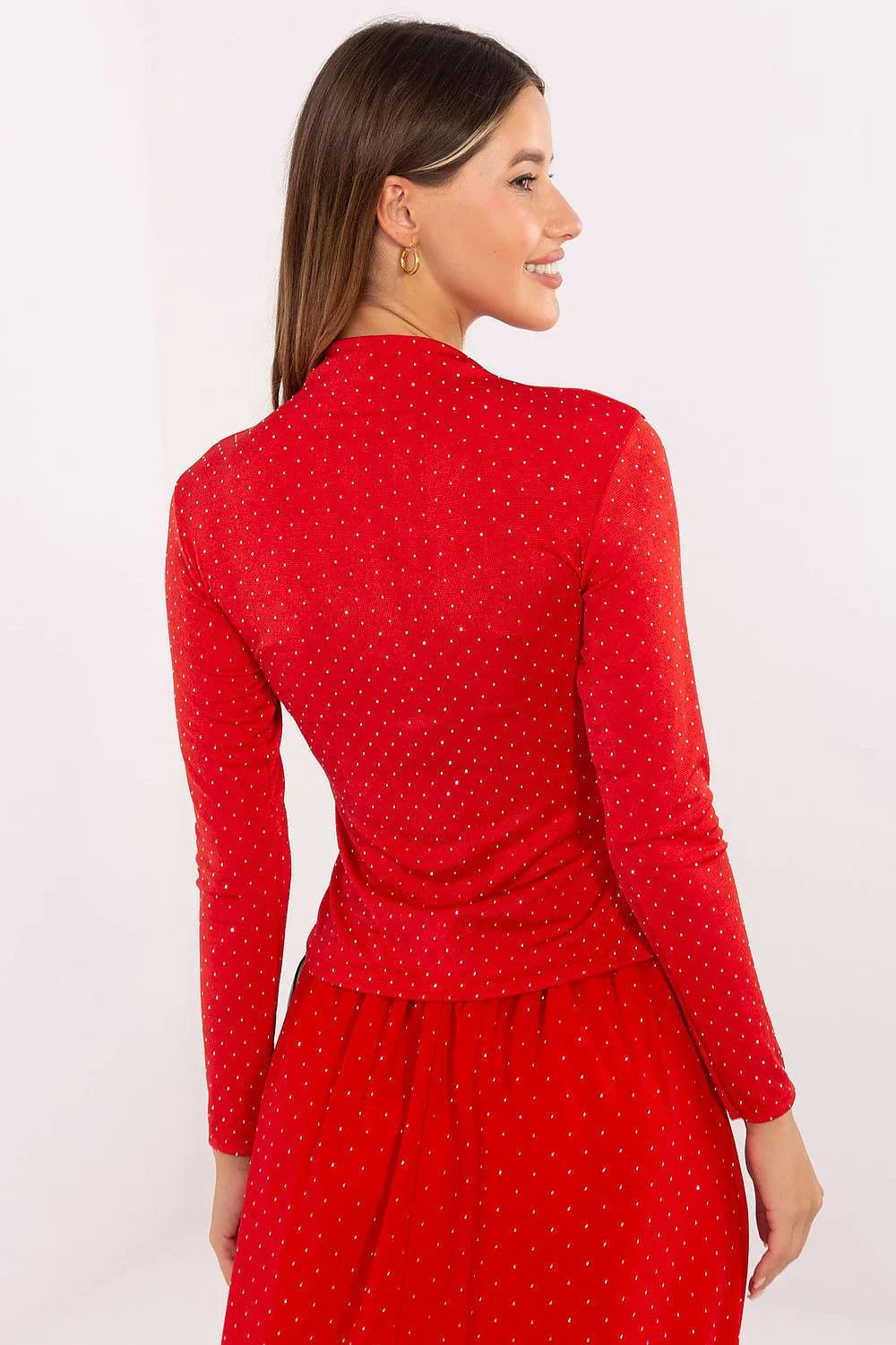 Women's Long Sleeve Blouse - Sequin Waist Length