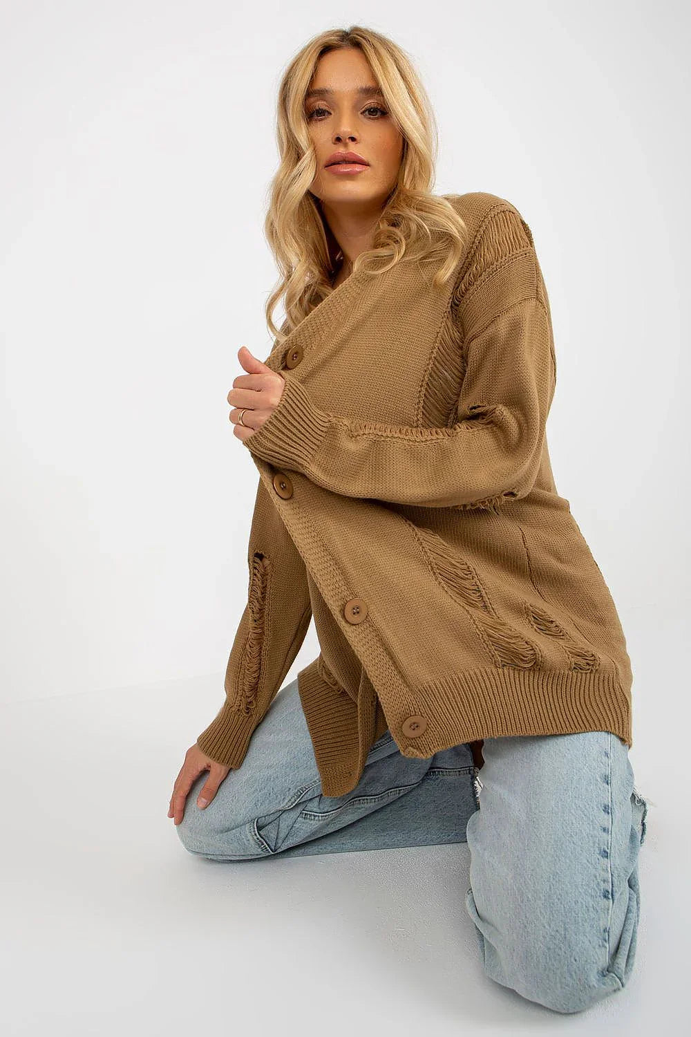 Women's Longline Button Cardigan Sweater