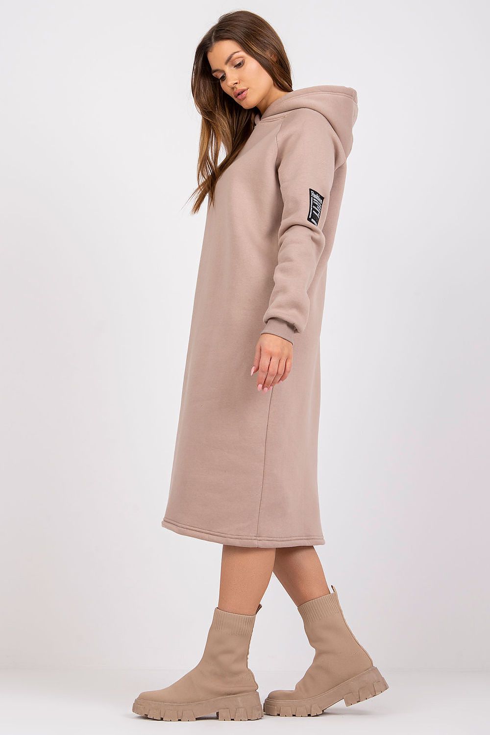 Women's Midi Day Dress – Oversized With Long Sleeves
