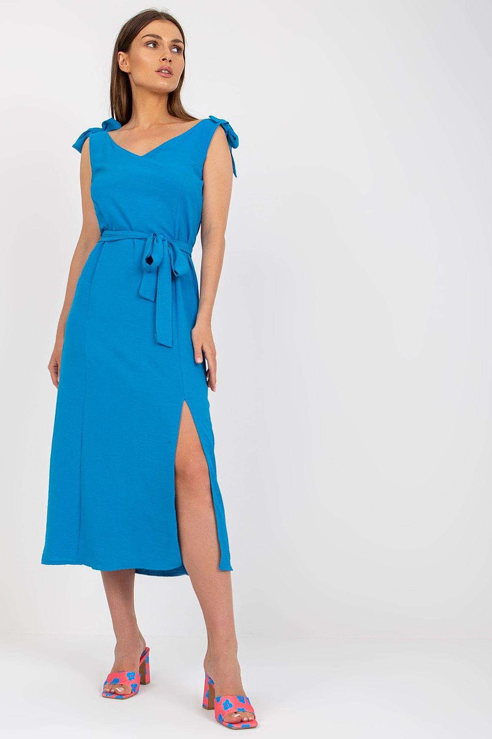 Women's Midi Day Dress – Regular Fit With Sleeveless