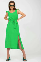 Women's Midi Day Dress – Regular Fit With Sleeveless