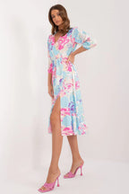 Women's Midi Day Dress – Regular Fit With Three Quarter Sleeves