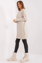 Women's Midi Day Dress – Relaxed With Long Sleeves