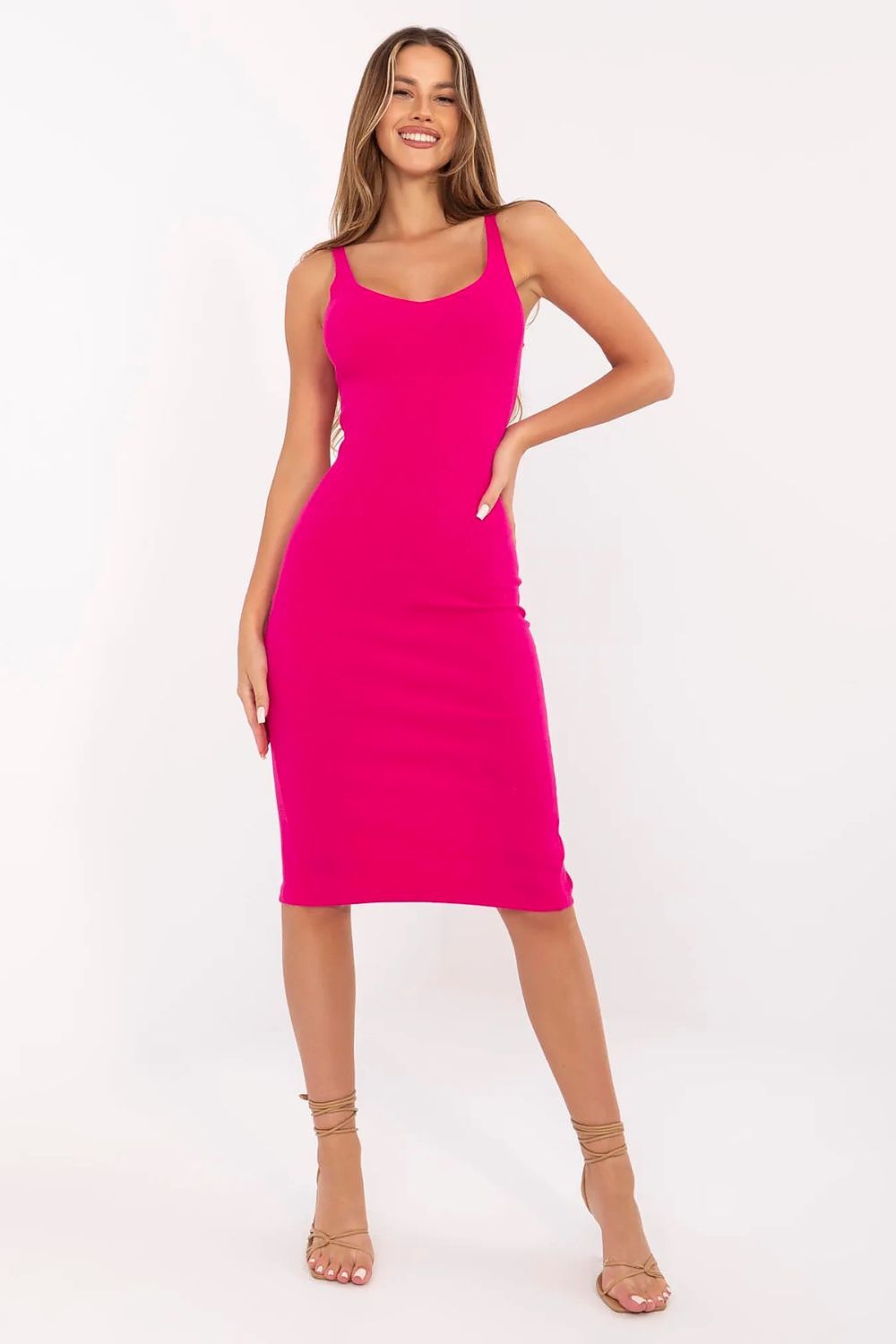 Women's Midi Day Dress – Slim With Sleeveless
