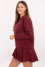 Women's Mini Day Dress – Regular Fit With Long Sleeves