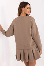 Women's Mini Day Dress – Regular Fit With Long Sleeves