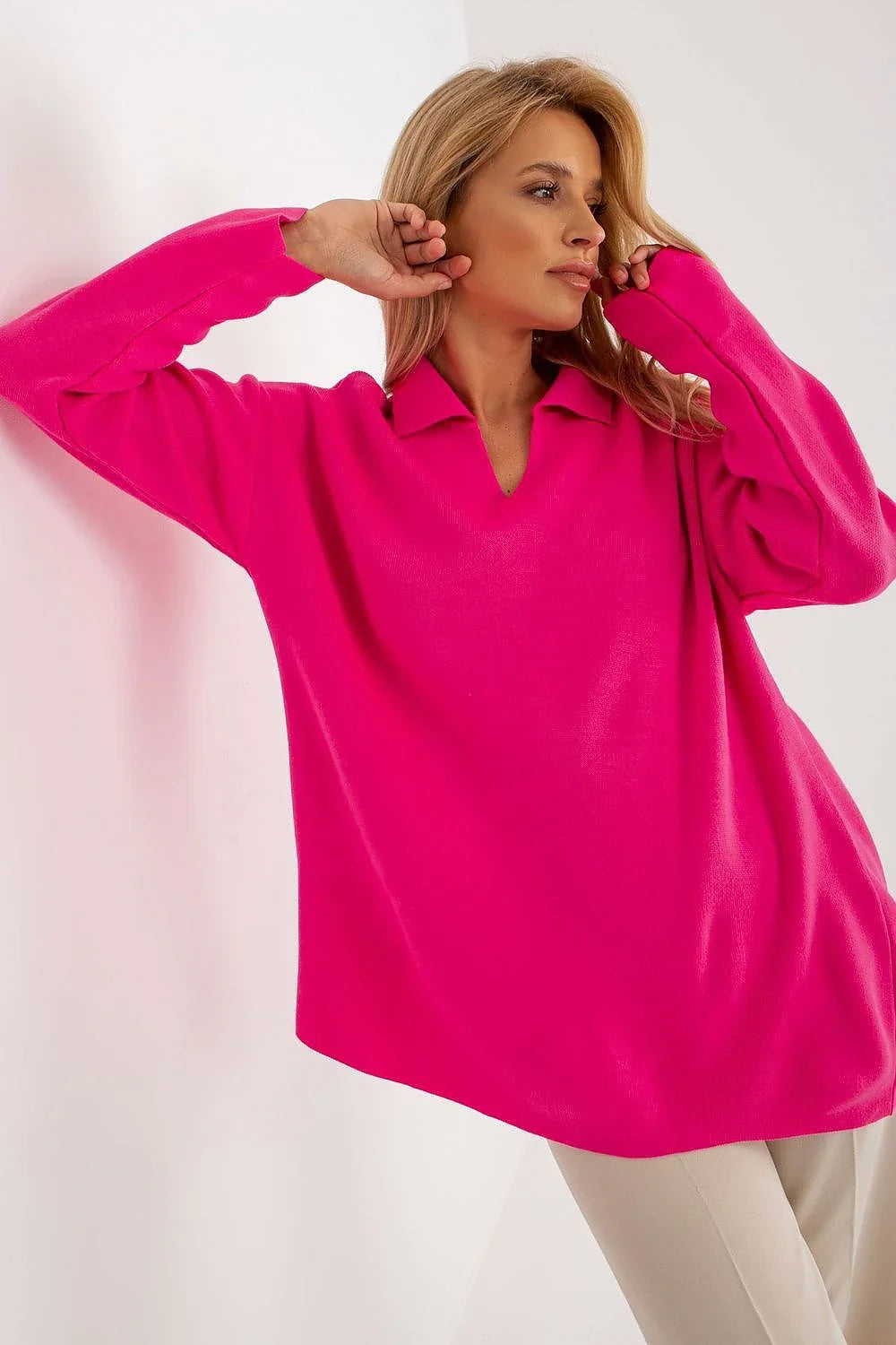 Women's Minimalist Solid V-Neck Pullover Sweater