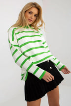 Women's Relaxed Striped Oversized Pullover Sweater - Guocali