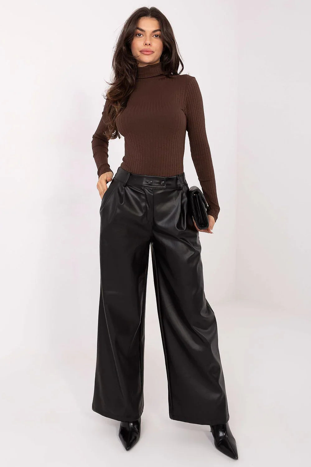 Women's Slim Ribbed Cotton Turtleneck Sweater