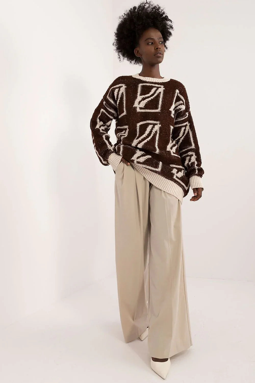 Women's Solid V Neck Pullover Sweater