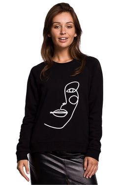 Women's Sweatshirt - Crew-neck With Regular Fit - Guocali