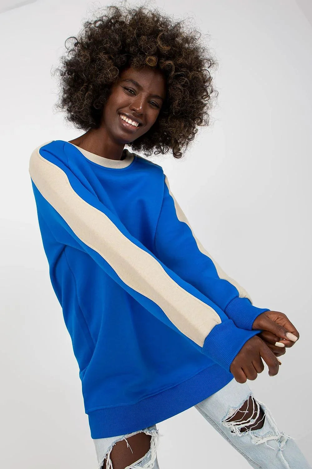 Women's Sweatshirt - Crew-neck With Relaxed Fit - Guocali