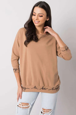 Womens Sweatshirt - Crew-neck With Relaxed Fit - Guocali