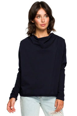 Women's Sweatshirt - Mock-Neck With Oversized Fit - Guocali