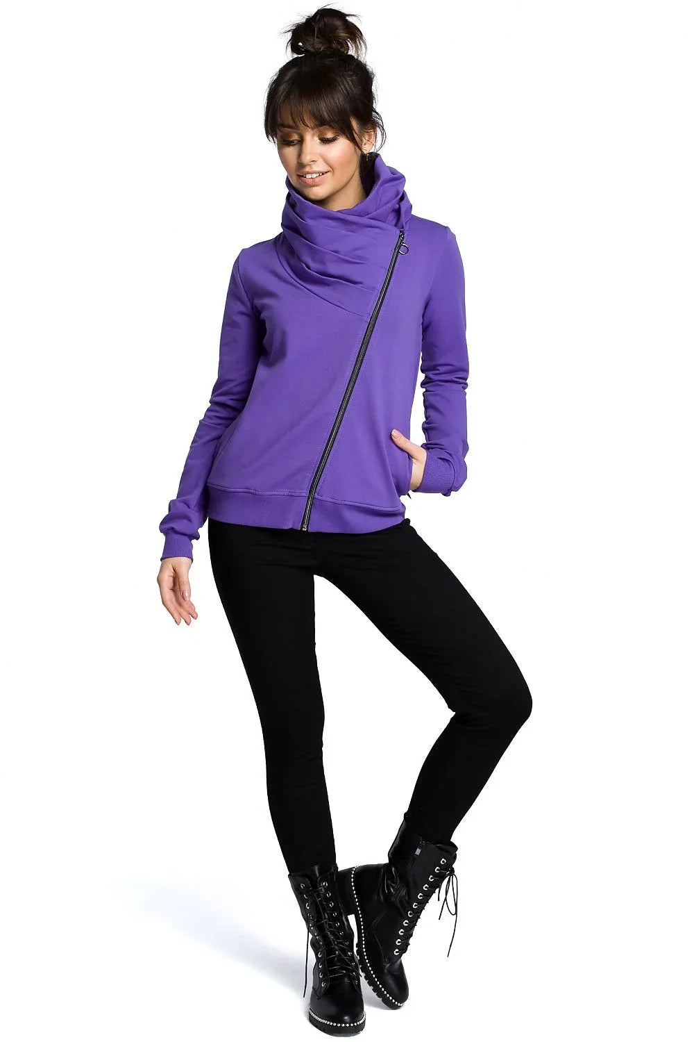 Women's Sweatshirt - Mock-neck With Regular Fit
