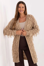 Women's Textured Longline Cardigan Sweater - Guocali
