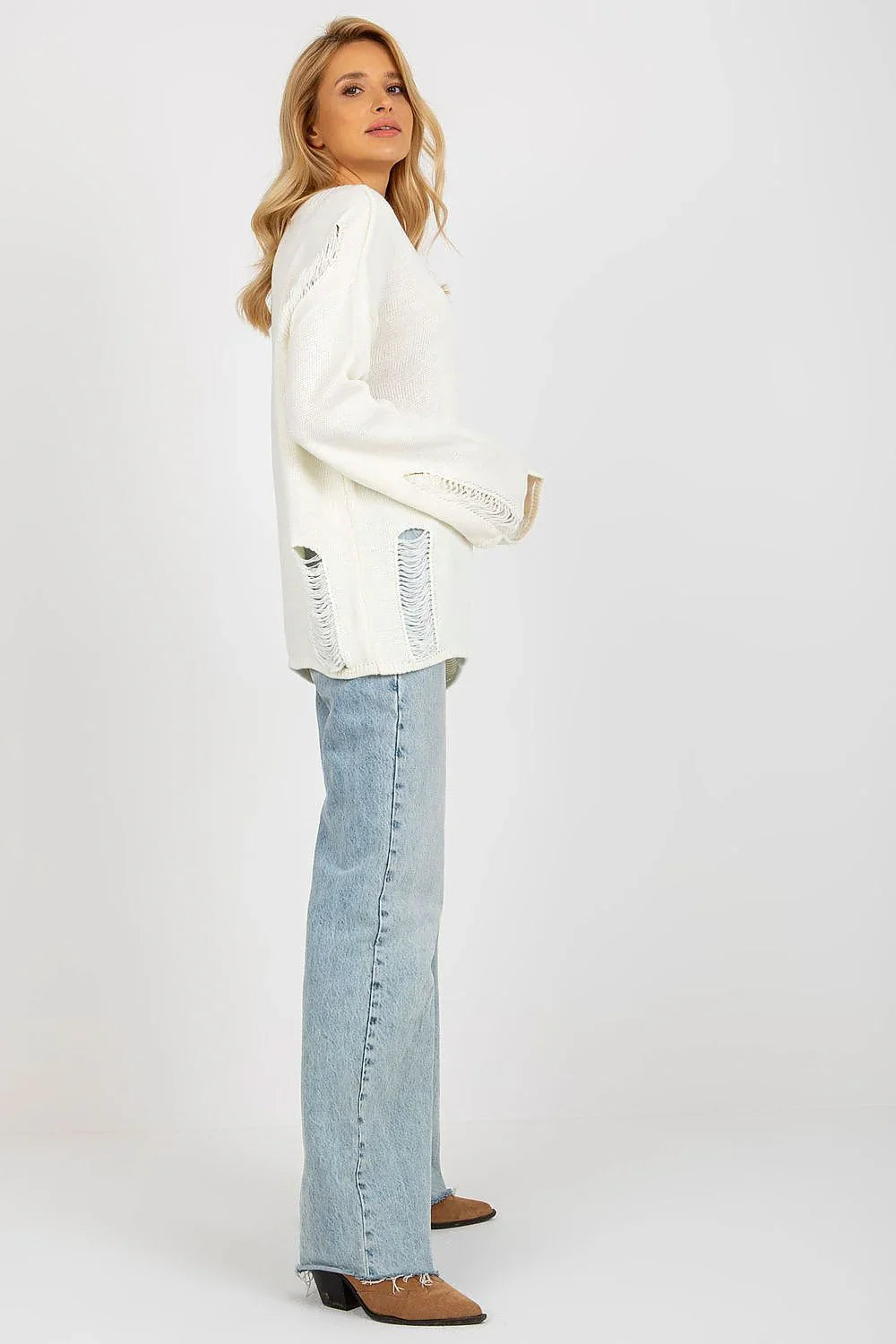 Women's Textured Oversized Pullover Sweater