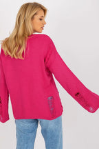 Women's Textured Oversized Pullover Sweater