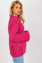 Women's Textured Oversized Pullover Sweater