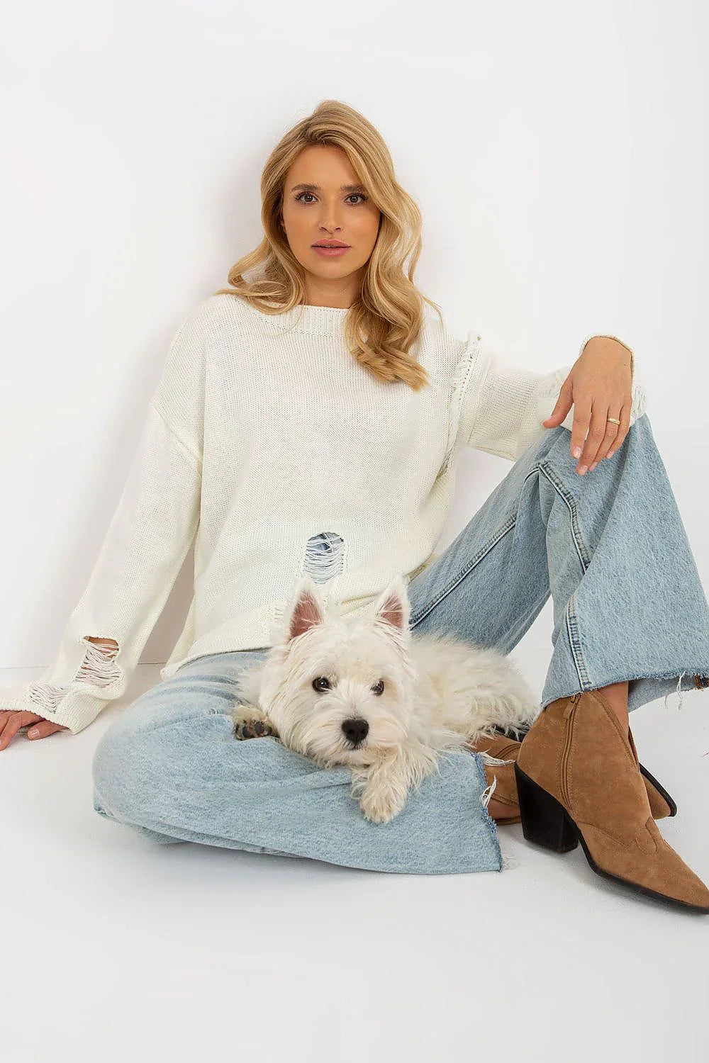 Women's Textured Oversized Pullover Sweater