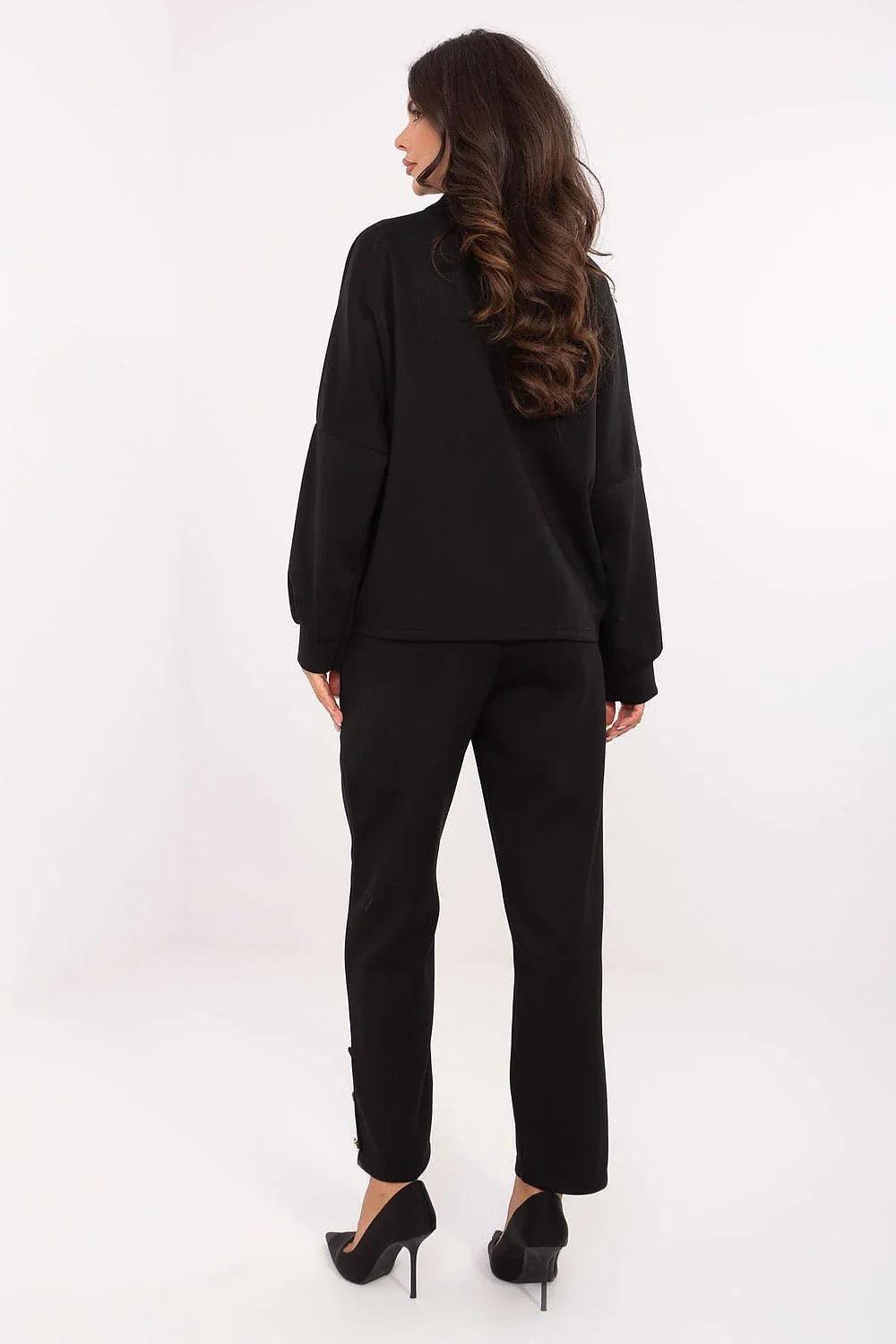 Women’s V-Neck Blouse and Straight Leg Pants Set