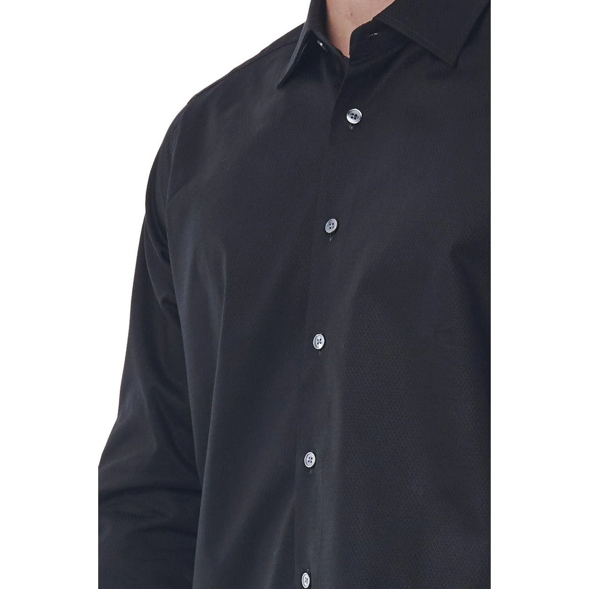 Bagutta Men's Cotton Regular Fit Dress Shirt – Black – Dress Shirt | GUOCALI – view 3