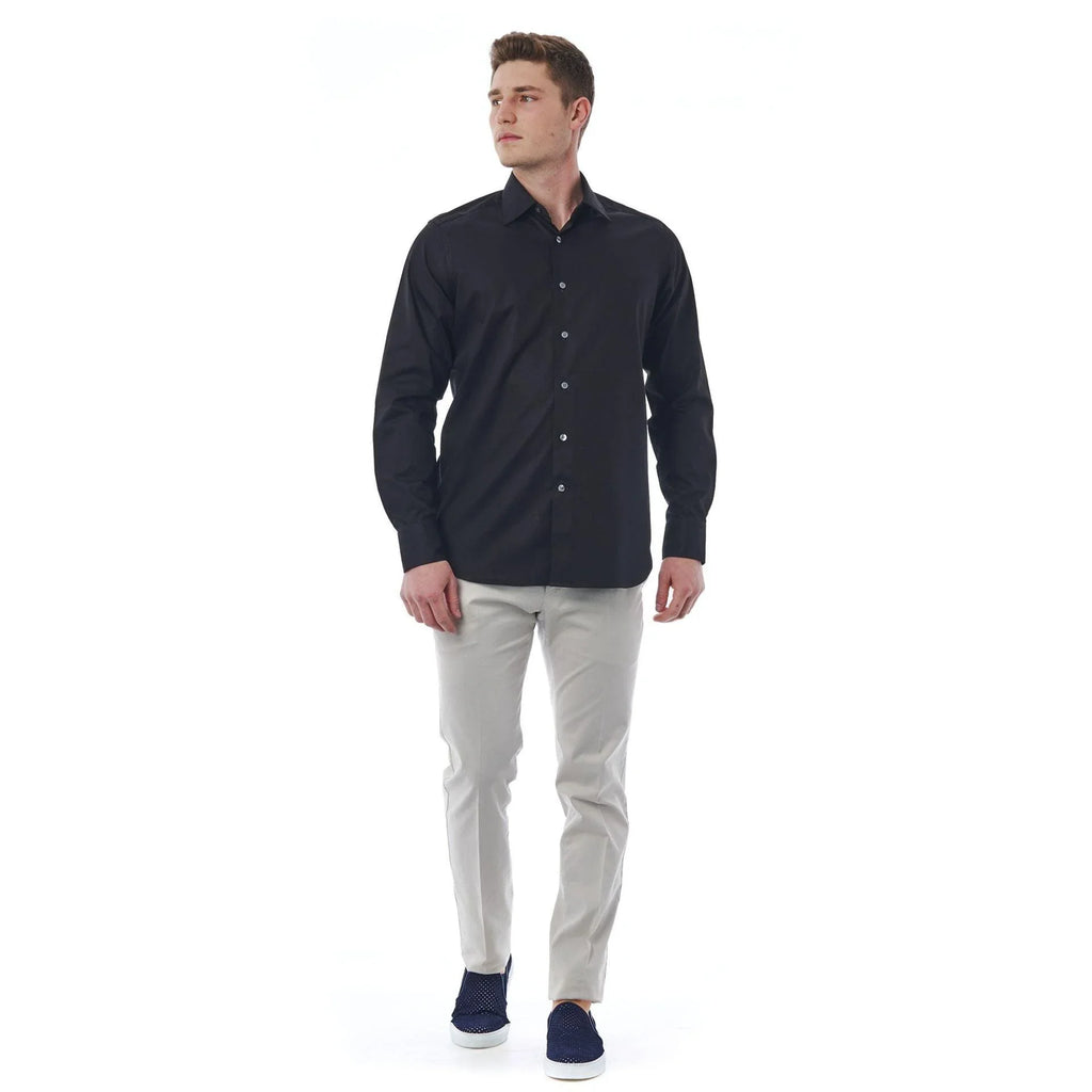 Bagutta Men's Cotton Regular Fit Dress Shirt – Black – Dress Shirt | GUOCALI – view 5