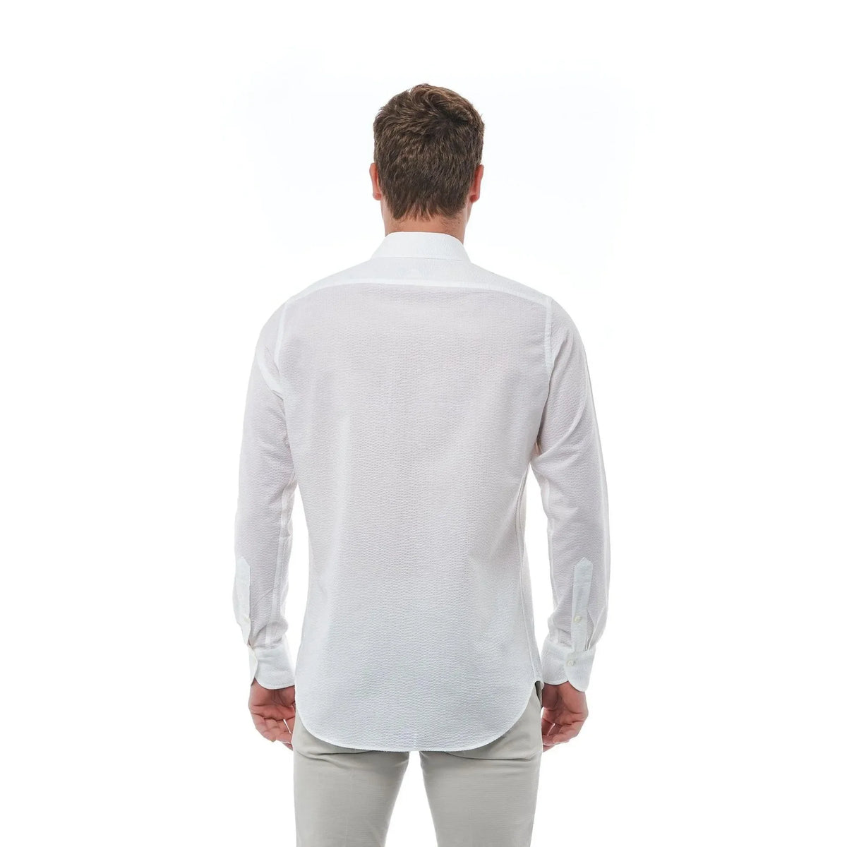 Bagutta Men's Cotton Regular Fit Dress Shirt – White – Dress Shirt | GUOCALI – view 4