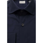 Bagutta Men's Slim Fit Stretch Cotton Dress Shirt – Navy – Dress Shirt | GUOCALI – view 2