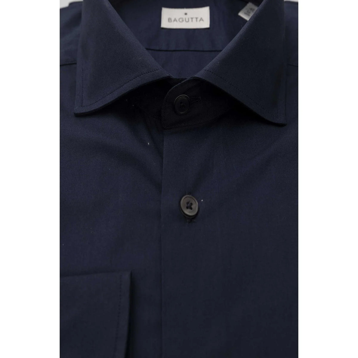 Bagutta Men's Slim Fit Stretch Cotton Dress Shirt – Navy – Dress Shirt | GUOCALI – view 2