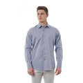 Bagutta Men's Stretch Cotton Point Collar Dress Shirt – Grey – Dress Shirt | GUOCALI